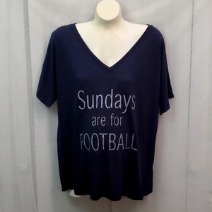 Sundays are for Football V-neck Metallic Dolman Tee